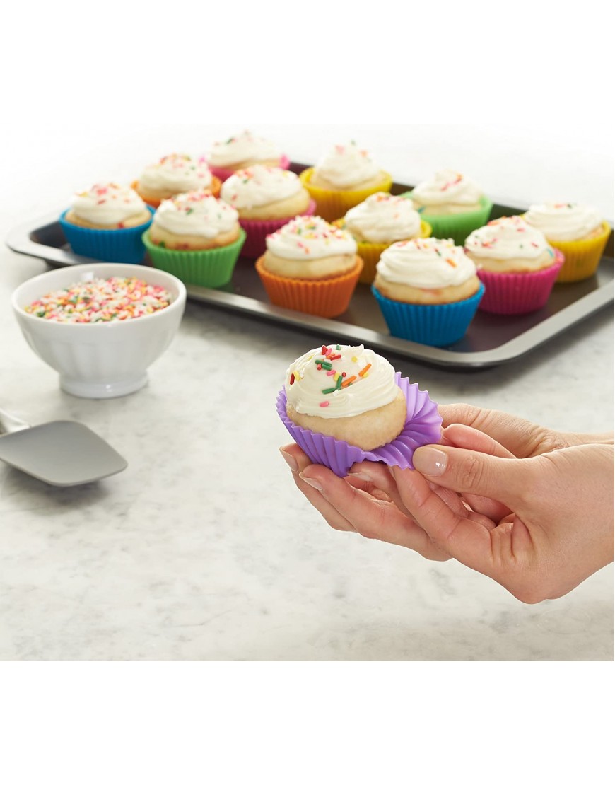 Basics Reusable Silicone Baking Cups Muffin Liners Pack of 12 Multicolor