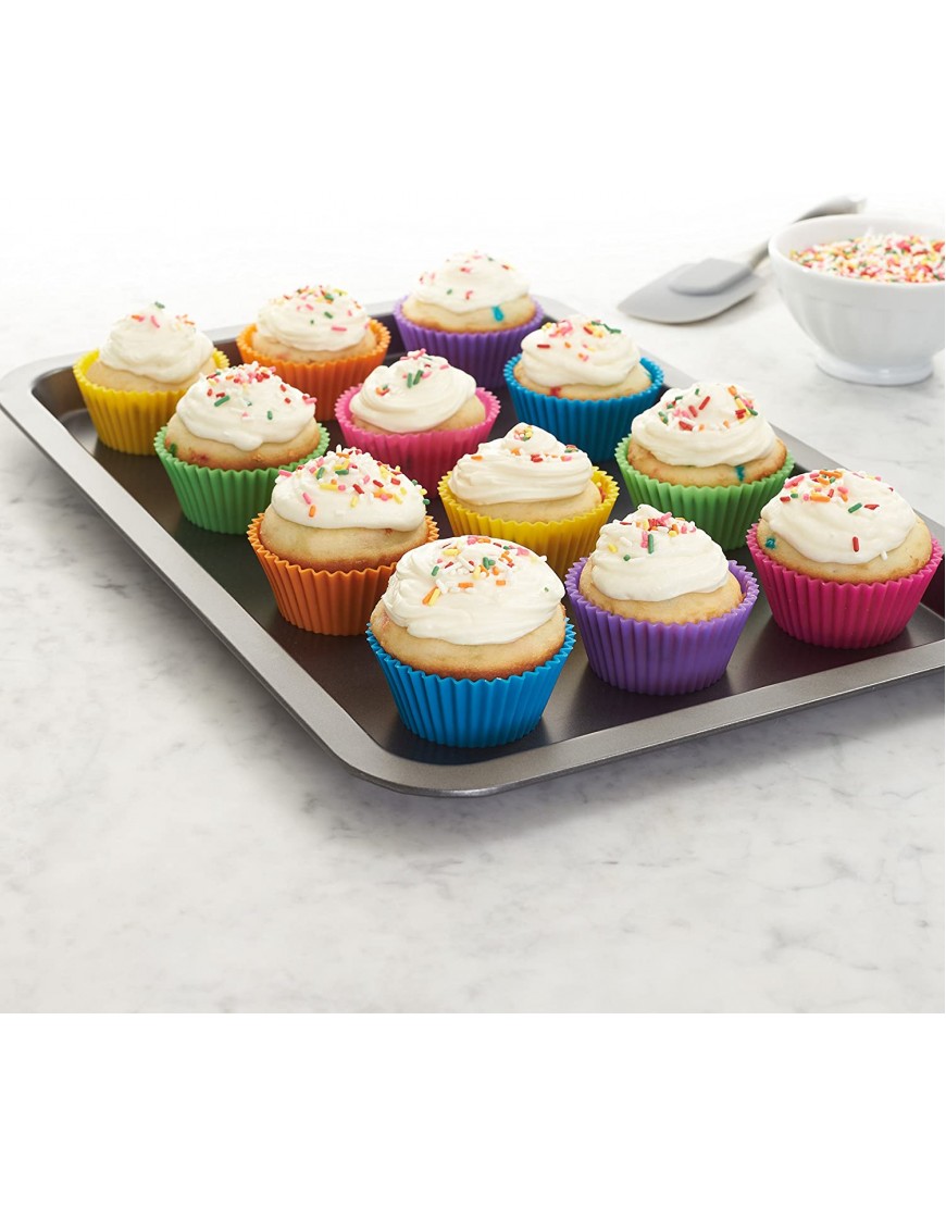 Basics Reusable Silicone Baking Cups Muffin Liners Pack of 12 Multicolor