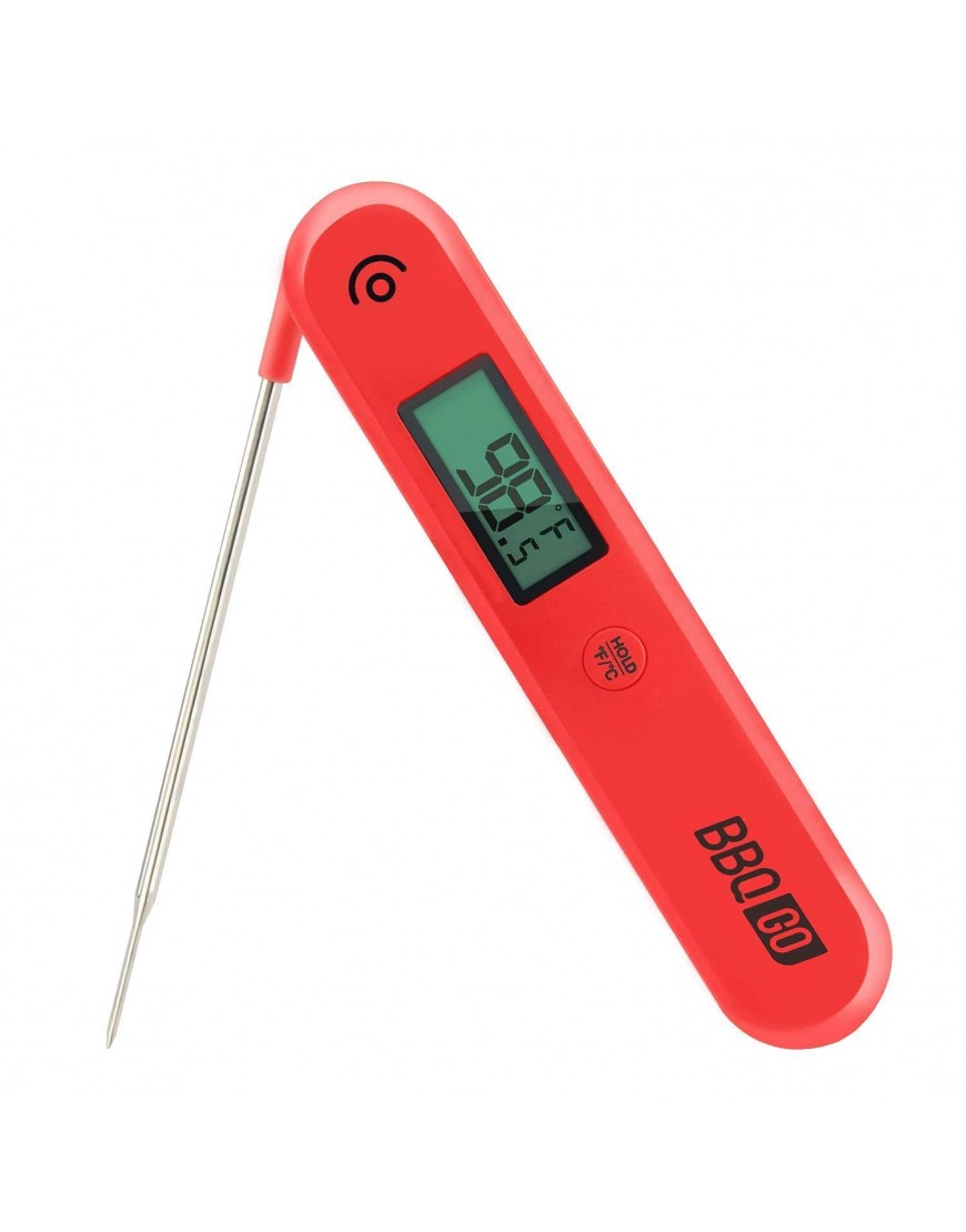 BBQGO Kitchen Cooking Food Candy Thermometer Digital Instant Read Meat Thermometer with Calibration Magnet Foldable Probe Large Screen BBQ Grill Thermometer BG-HHIC