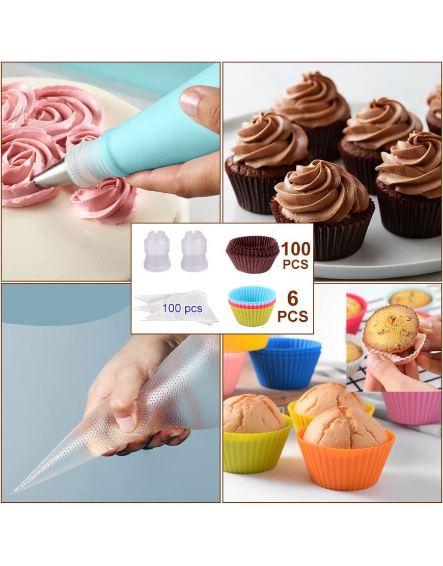 Cake Decorating Supplies 283 PCS KAMIDA Cake Decorating Tools with Rotating Turntable Stand Leveler Icing Tips,Disposable Bags,Chocolate Mold Cake Decorating Kits for Beginners and Pro Cake Lovers