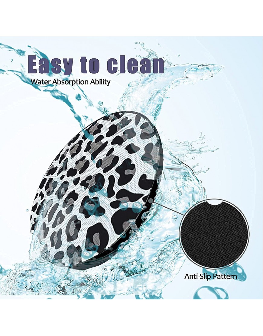 Car Coasters for Drinks Absorbent Cute Car Coasters for Women & Men Cup Holder Coasters for Your Car with Fingertip Grip Auto Accessories for Women & Men,Pack of 2 Snow Leopard