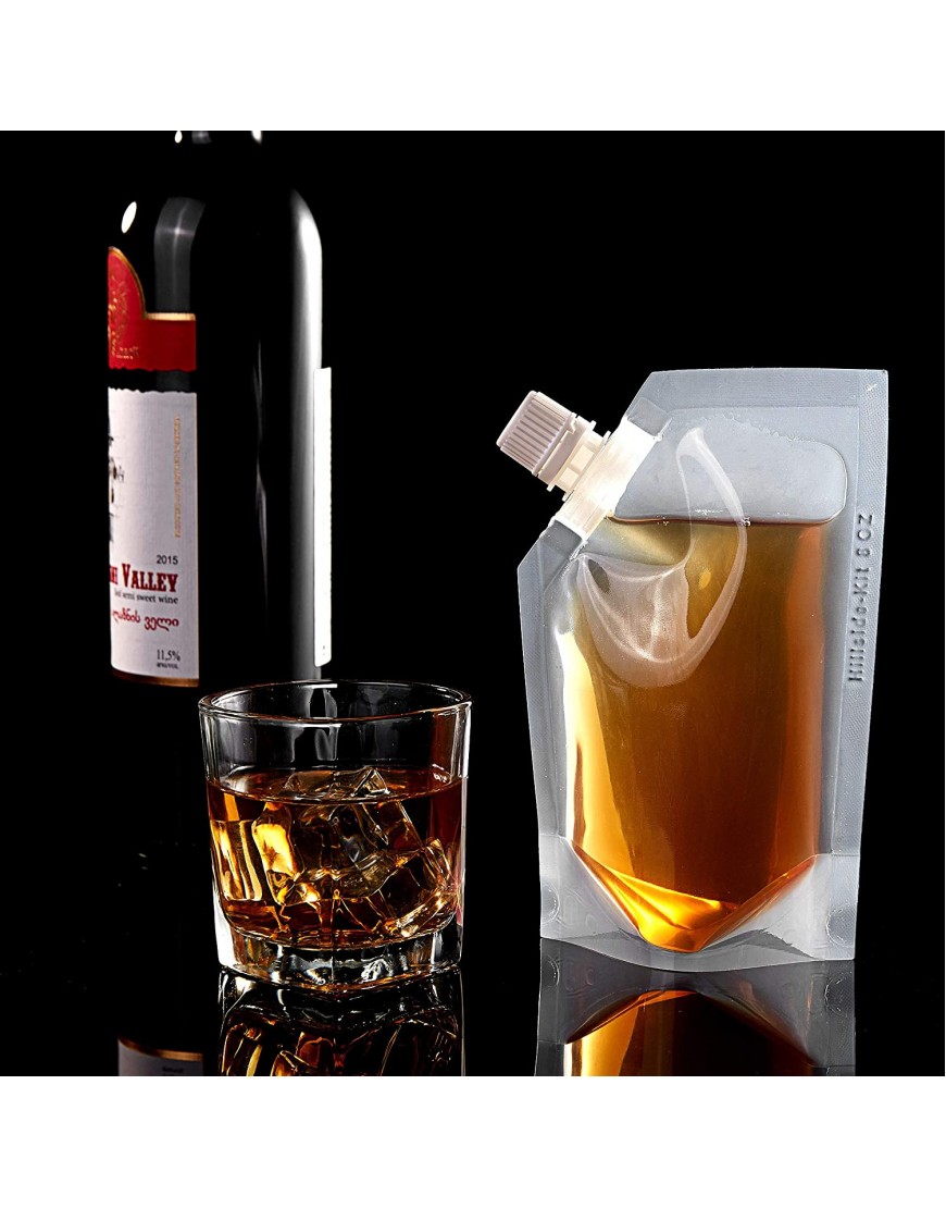 Concealable And Reusable cruise sneak flask Liquor Pouches flask kit Sneak Alcohol flask hide drinking flask kit 8OZ-6PCS+Funnel kit