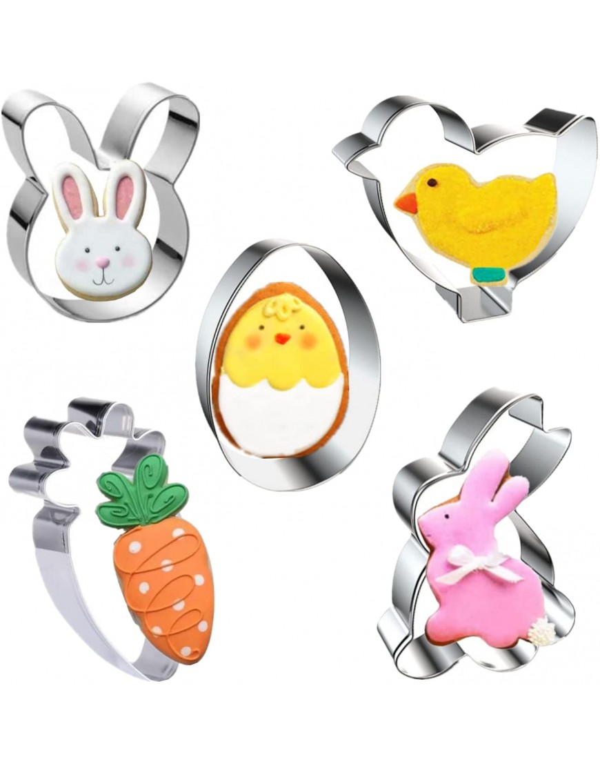 Cookie Cutters Easter Cookie Cutter 5 PCS Chick Carrot Egg Bunny Rabbite Cookie Cutter
