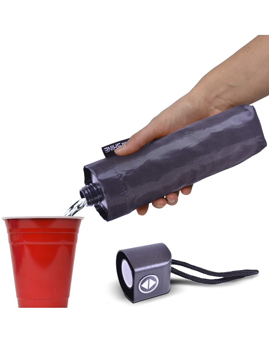 GoPong Rain or Shine Umbrella Flask 2 Pack Hidden Alcohol Booze Bottles Includes Funnel and Liquor Bottle Pour Spout