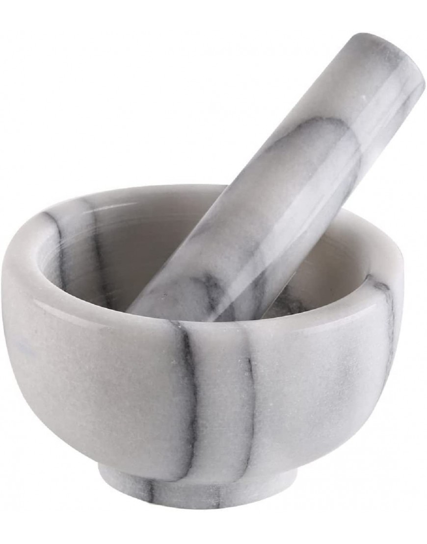 Greenco Mortar and Pestle Set White Marble Stone Mortar and Pestle Grinding Bowl Small 4.5 Inches Kitchen Essential for Spices Guacamole and More