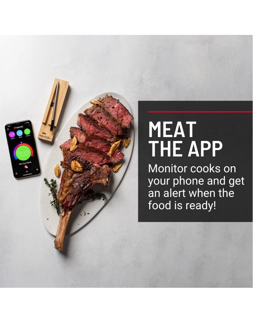 MEATER Plus | Smart Meat Thermometer with Bluetooth | 165ft Wireless Range | for The Oven Grill Kitchen BBQ Smoker Rotisserie