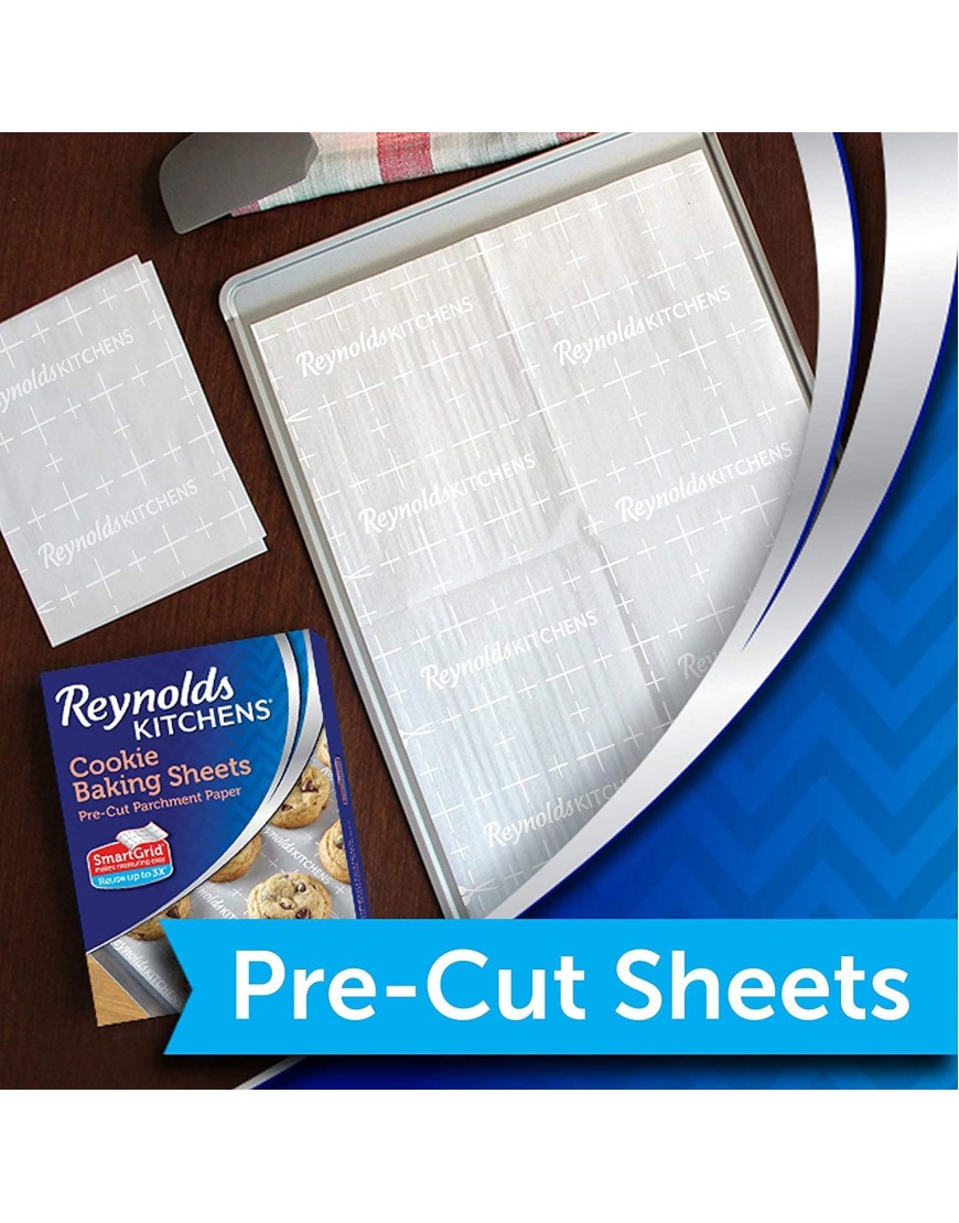 Reynolds Kitchens Cookie Baking Sheets Pre-Cut Parchment Paper 22 Sheets
