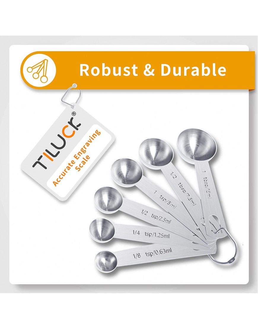 TILUCK Stainless Steel Measuring Cups & Spoons Set Cups and Spoons,Kitchen Gadgets for Cooking & Baking 4+6