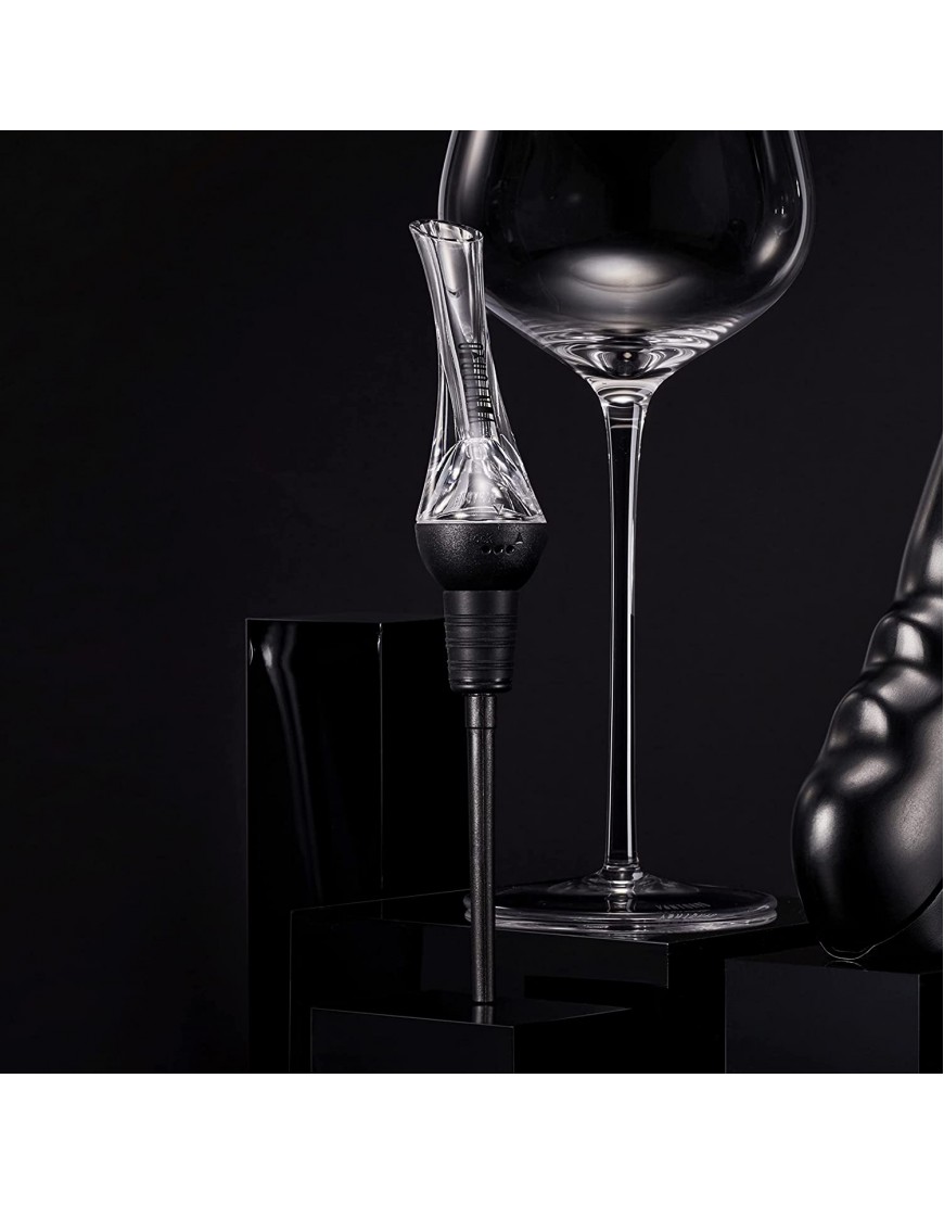 Vintorio Wine Aerator Pourer Premium Aerating Pourer and Decanter Spout Black