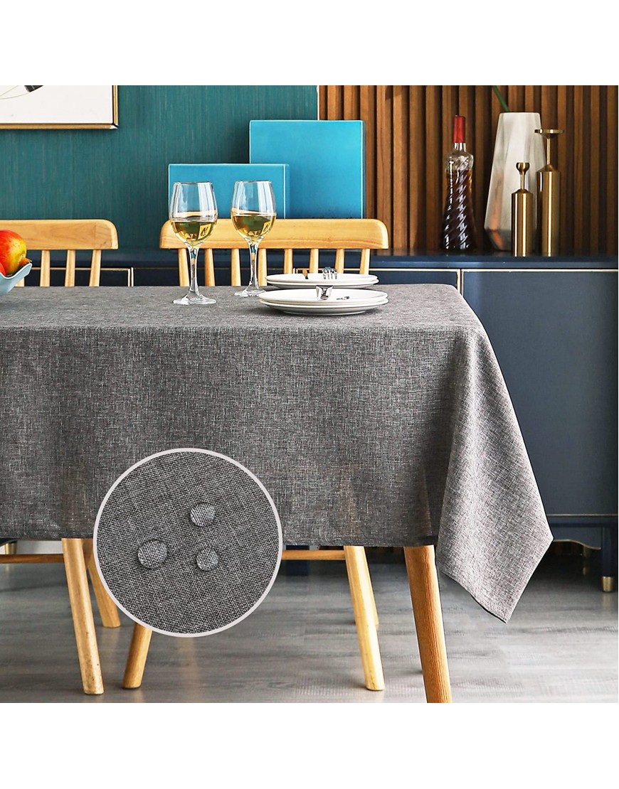 Awnmeow Faux Linen Rectangle Tablecloth Waterproof Wrinkle Resistant and Washable tableclothes Indoor & Outdoor Table Cover for Kitchen Party and Banquets