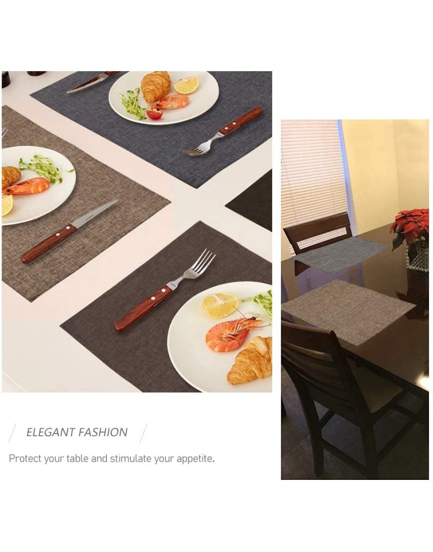 BALCONY & FALCON 4 PCS Linen Placemat Waterproof Heat-Resistant Washable Table Mats for Kitchen Table Dining Room