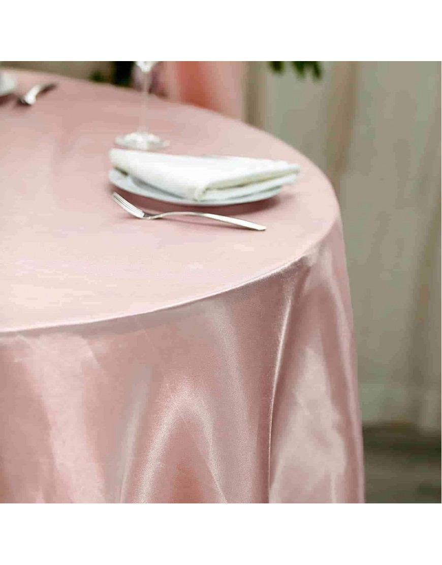 BalsaCircle 120 inch Blush Satin Round Tablecloth Table Cover Linens for Wedding Table Cloth Party Reception Events Kitchen Dining