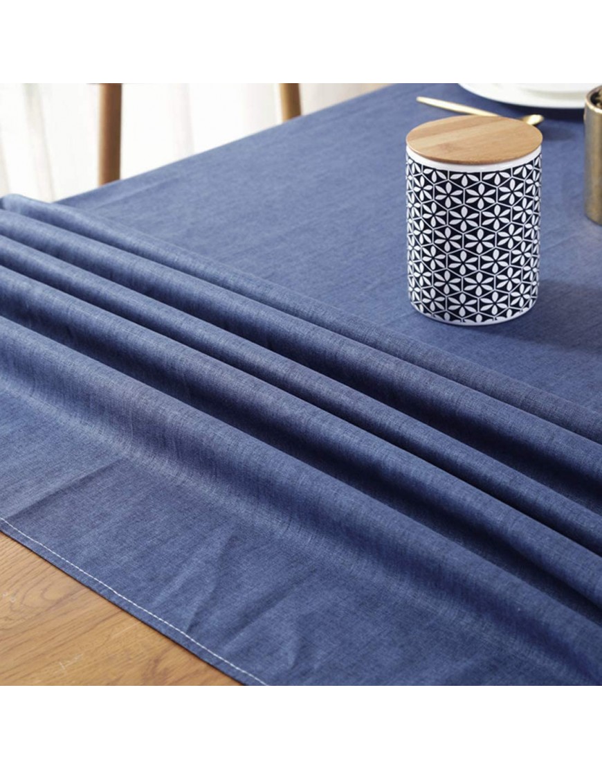 Bringsine Rustic Lattice Tablecloth Cotton Linen Grey Rectangle Table Cloths for Kitchen Dining Party Holiday Christmas BuffetRectangle Oblong 53 x 79 Navy Blue