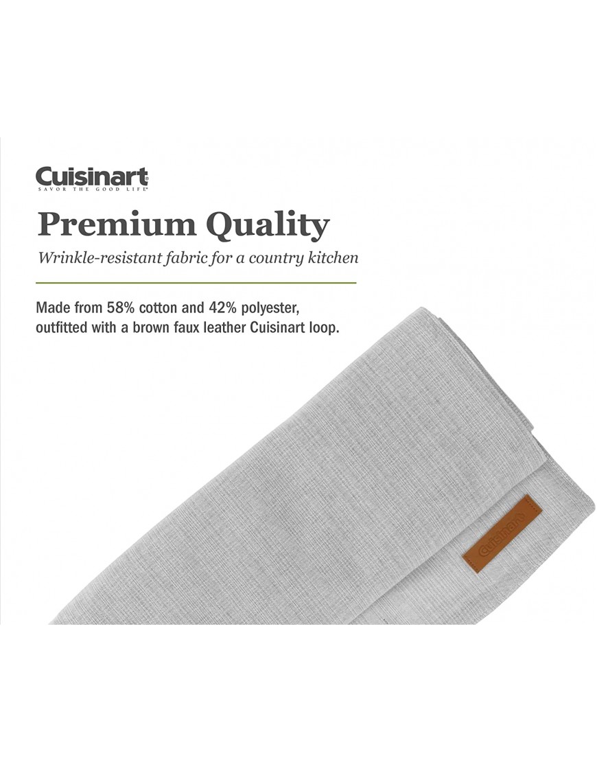 Cuisinart Chambray Table Runner 13 x 72 Inches Grey Wrinkle Resistant Linen Table Runner to Add Texture Style & Protection to Kitchen & Dining Room Tables Entry Tables Buffets & More