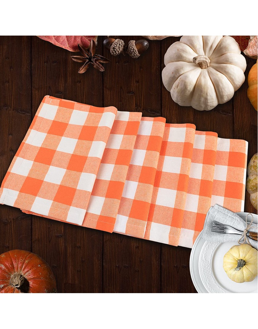 Fall Placemats for Dining Table Set of 6,Fall Table Decor for Home,Fall Decorations Farmhouse Kitchen Decor,Autumn Decor Buffalo Plaid Kitchen Table Linens Harvest Decor Woven Placemats 6 PCS 11x17in