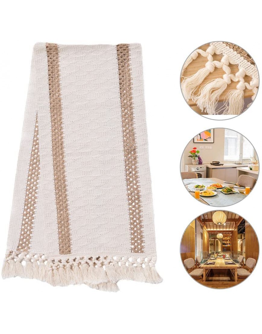 Fawcotu Table Runner,Cotton Linen Table Protective Cover with Tassel for Home Table DecorSize:11.8170.87inch