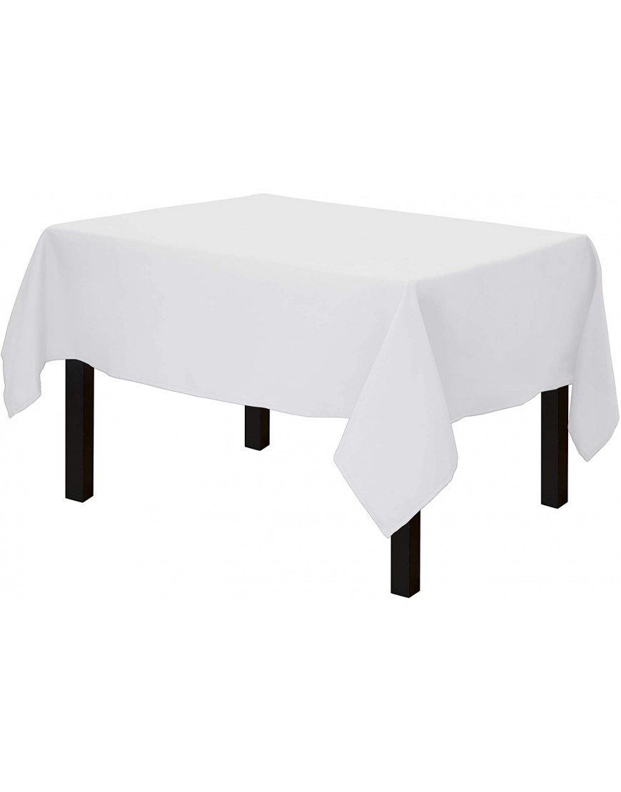 Gee Di Moda Square Tablecloth 52 x 52 Inch White Square Table Cloth for Square or Round Tables in Washable Polyester Great for Buffet Table Parties Holiday Dinner Wedding & More