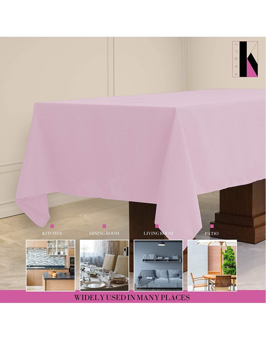 Kadut Rectangle Tablecloth 70 x 120 Inch Pink Rectangular Table Cloth for 6 or 8 Foot Table | Heavy Duty | Stain Proof Table Cloth for Parties Weddings Kitchen Wrinkle-Resistant Table Cover