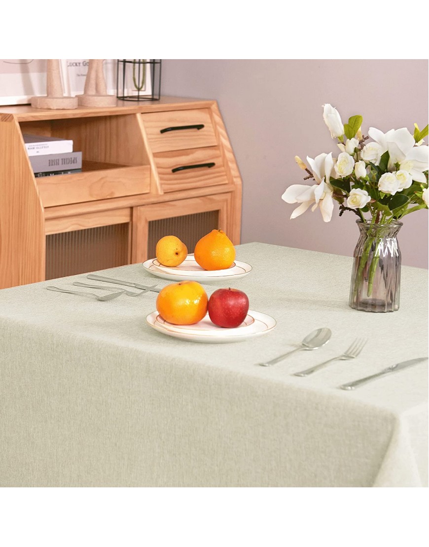 KGORGE Linen Table Cloth Faux Linen Rustic Style Tablecloth Waterproof Wrinkle Free Fabric Table Cover for Farmhouse Coffee Kitchen Gift Indoor Outdoor Decor 60 x 84 inch Beige