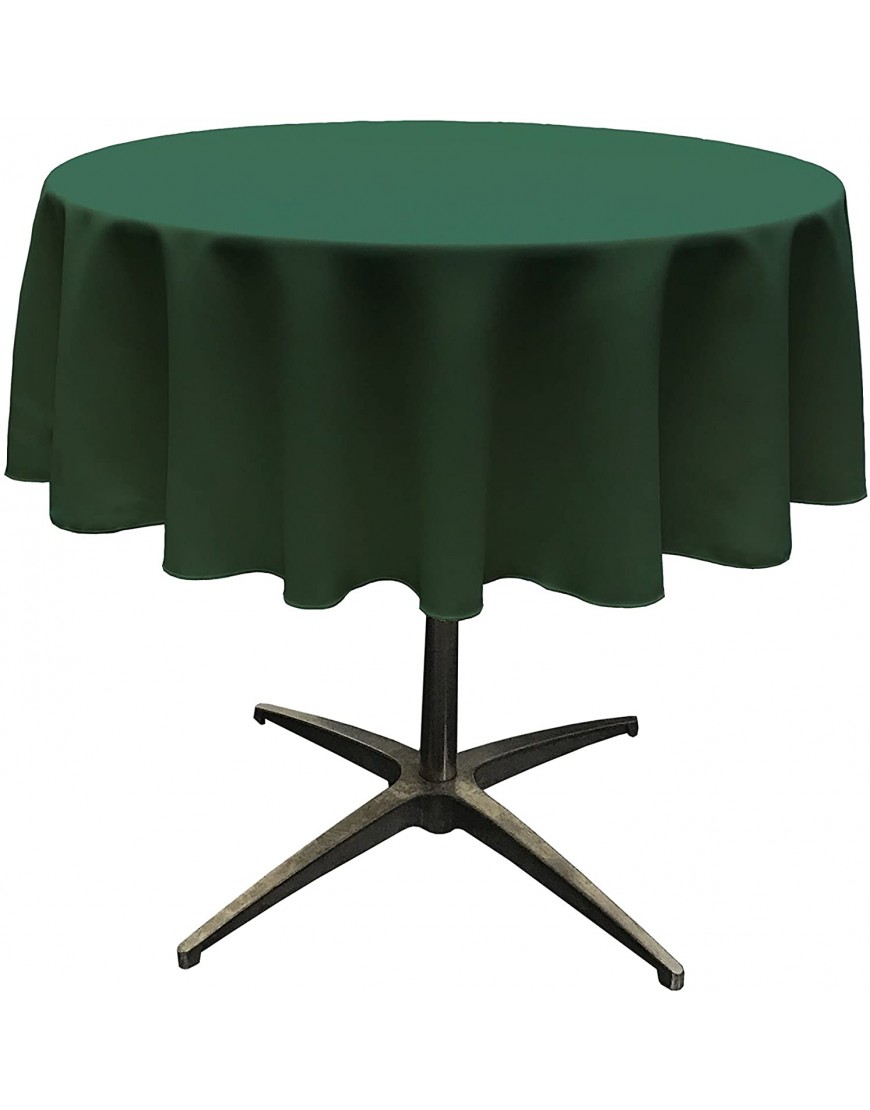 LA Linen Polyester Poplin Washable Round Tablecloth Stain and Wrinkle Resistant Table Cover 51" Fabric Table Cloth for Dinning Kitchen Party Holiday 51-Inch Hunter Green TCpop51R_GreenHuntP20