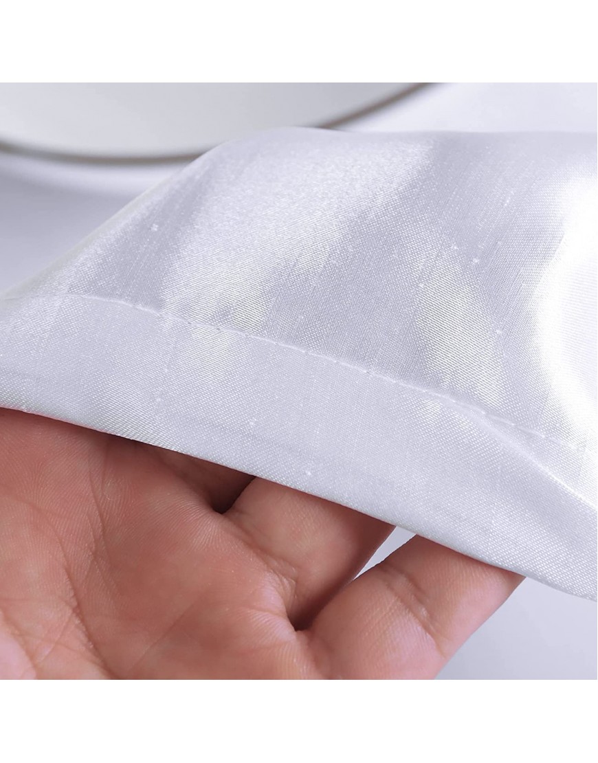 SAYUAN 70x132 Inch Rectangle Satin Table Cloth Cotton Linen Table Cover for Wedding Banquet Party Bridal Shower Kitchen Dinning Table White