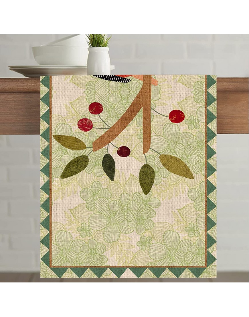 Seliem Spring Summer Birds Tree Branches Table Runner Cardinals Home Kitchen Dining Decor Seasonal Farmhouse Decorations Indoor Outdoor Party Supply 13 x 72 Inch