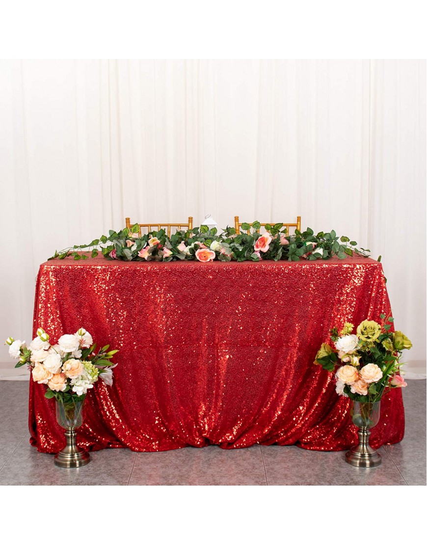 Sequin Tablecloth Square 72''x72'' Red Table Overlay Glitter Tablecloth for Parties Dessert Cake Table Cloth Kitchen Dining Table Linen Shimmer Tablecloth for Weddings