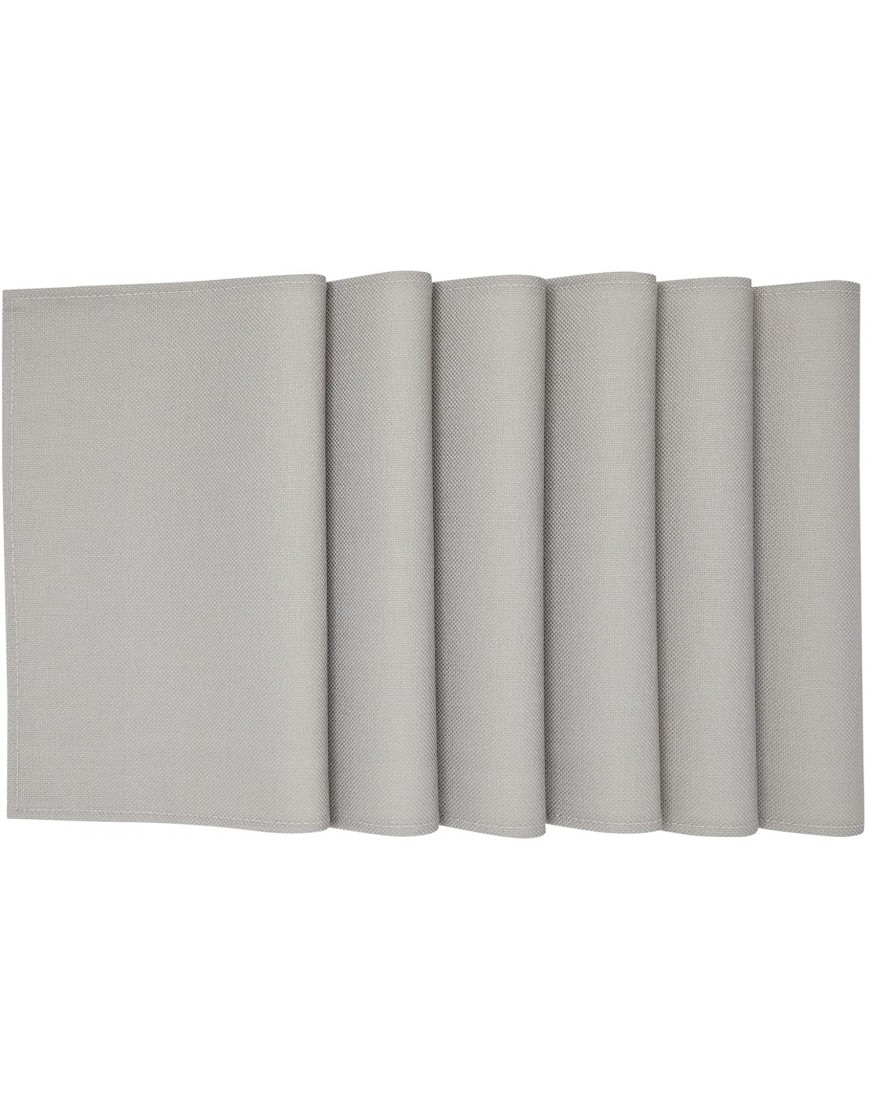 Set of 6 Placemats 13 x 17 in Light Grey Washable Kitchen Table Mats Dining Table Decoration