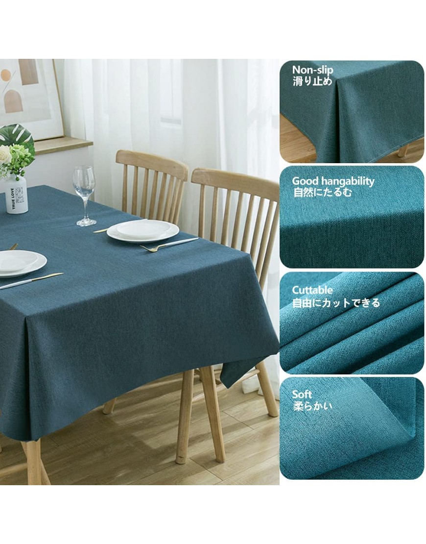 Table Clothes for Rectangle Tables Waterproof Tablecloth PVC Anti-Fading Rectangle Dining Table Cover Kitchen&Table linens for Party Birthday Summer Indoor Outdoor Picnic DecorationNavy 55×70