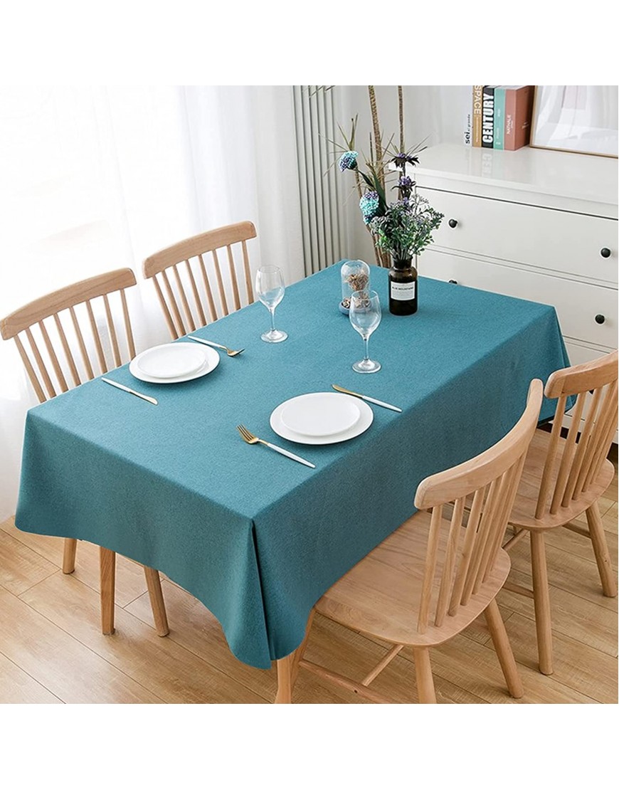 Table Clothes for Rectangle Tables Waterproof Tablecloth PVC Anti-Fading Rectangle Dining Table Cover Kitchen&Table linens for Party Birthday Summer Indoor Outdoor Picnic DecorationNavy 55"×70"