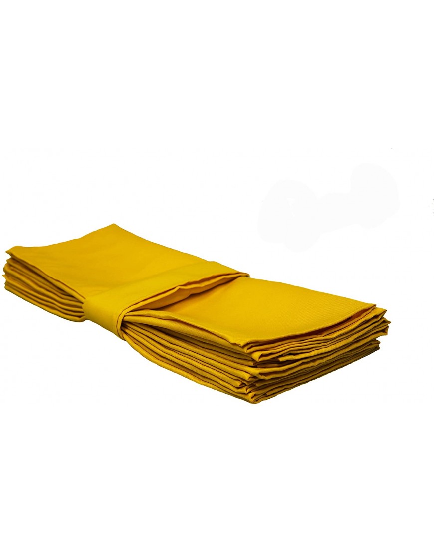 YOUR CHAIR COVERS 20 Inch Square Premium Polyester Cloth Napkins 10 Pack Gold Oversized Double Folded and Hemmed Table Linen Napkin Restaurant and Hotel Multi Use