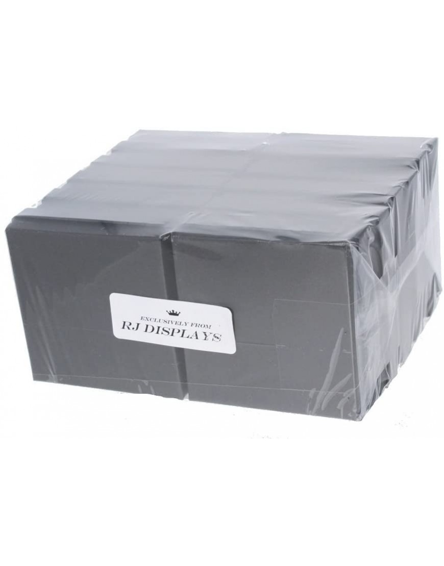 16 Pack Cotton Filled Matte Black Color Jewelry Gift and Retail Boxes 3.5 X 3.5 X 1 Inch Size by R J Displays