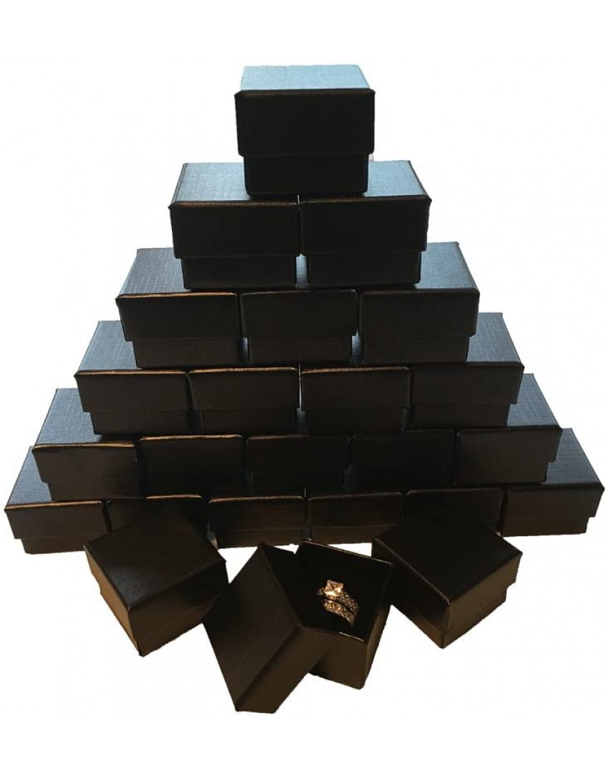 Black Ring Gift Box with Foam and Velvet Insert Wholesale Pack of 24