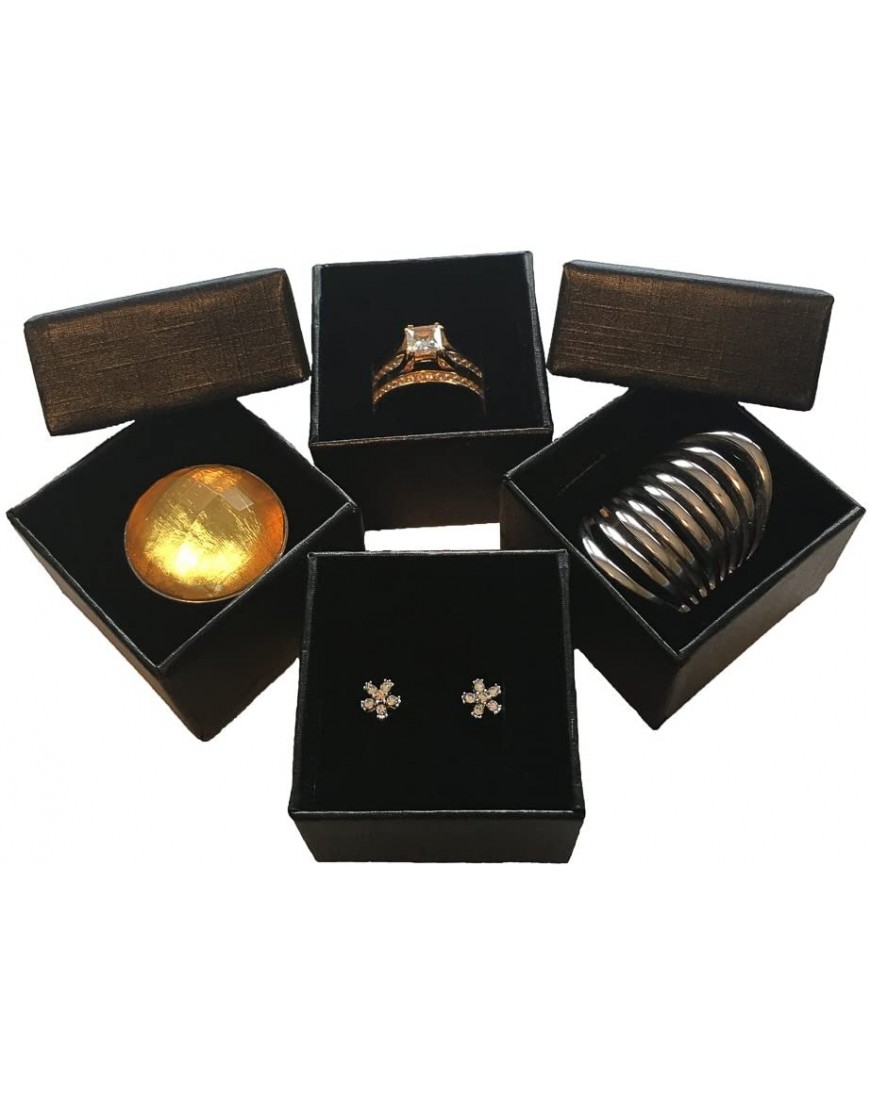 Black Ring Gift Box with Foam and Velvet Insert Wholesale Pack of 24