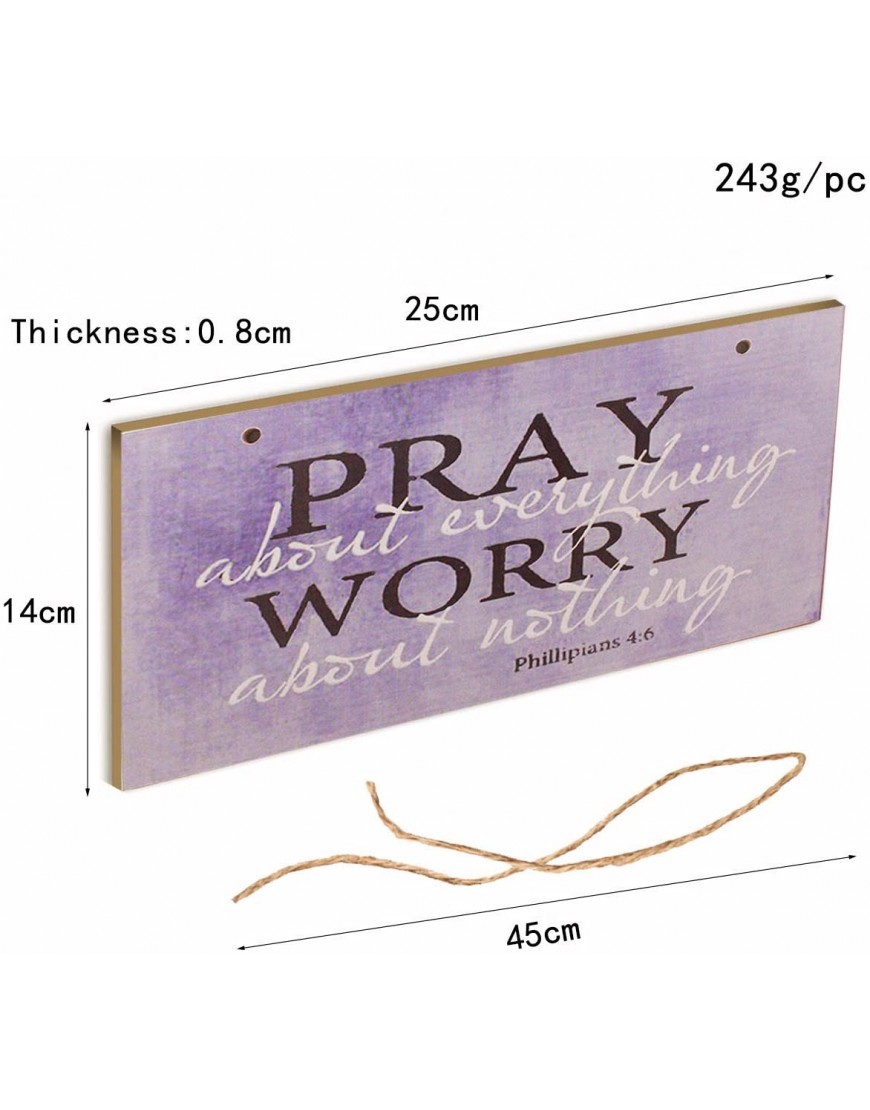 bouti1583 Pray About Everything Wooden Sign Decor 9.5 by 5.75 41-250 Standard Version