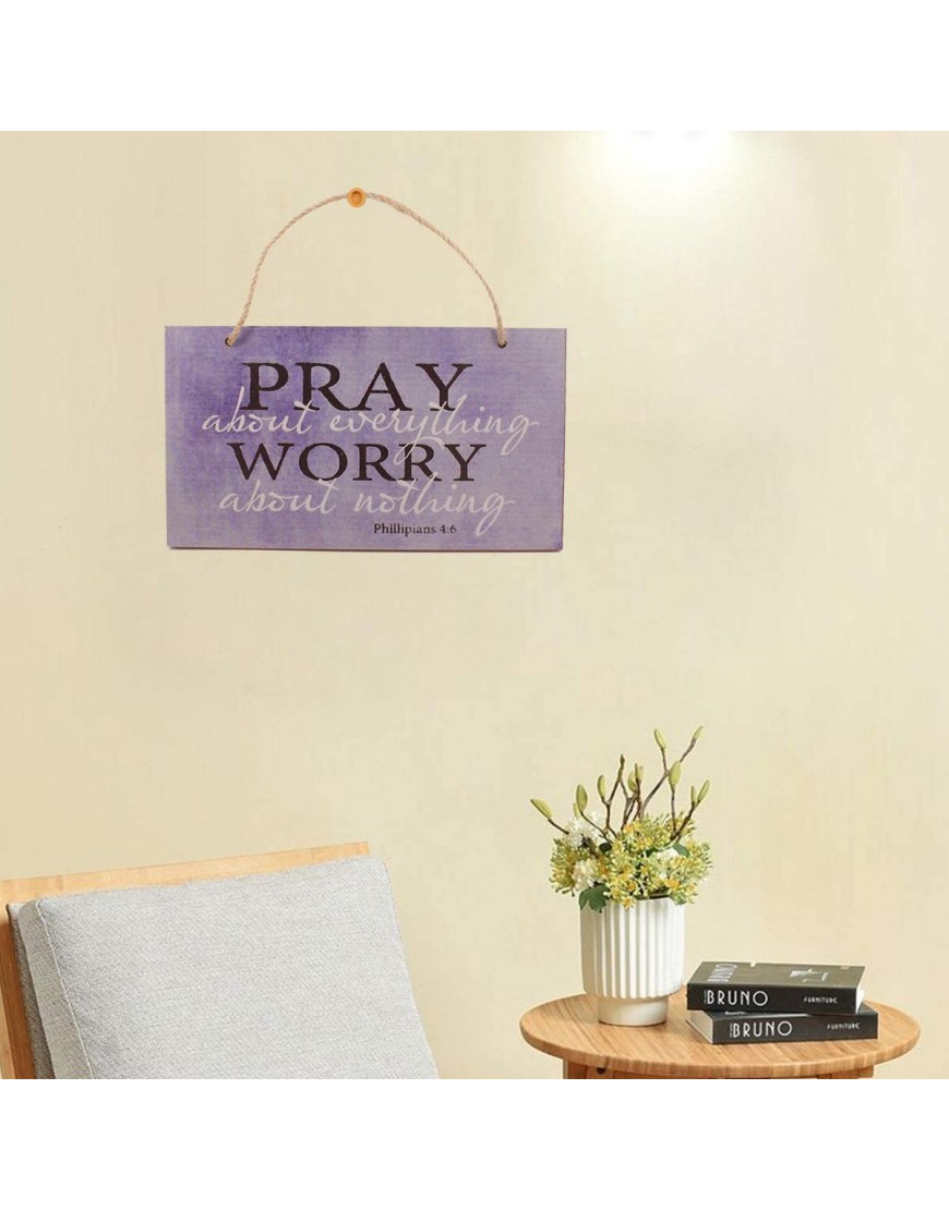 bouti1583 Pray About Everything Wooden Sign Decor 9.5 by 5.75 41-250 Standard Version