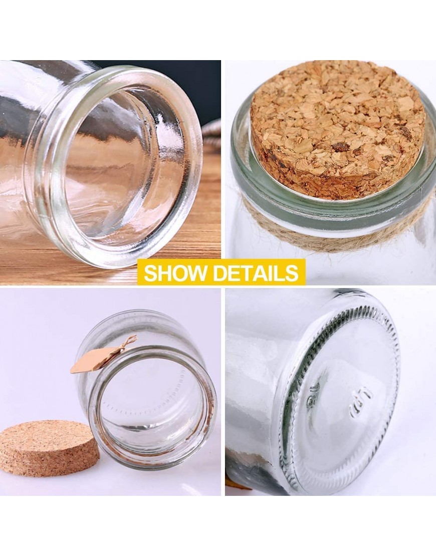 Brajttt 30Pcs Glass Favor Jar With Cork Lids，Multifunctional,Great Decoration（100 ML,3.4OZ）