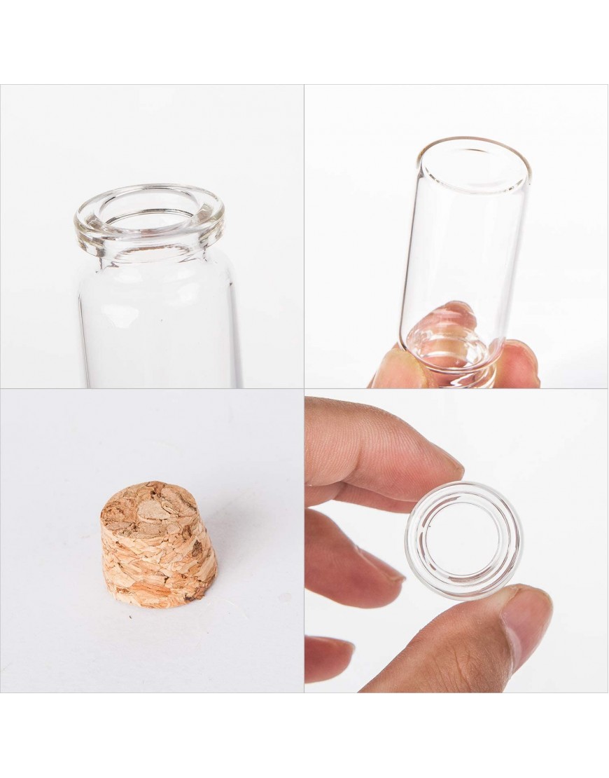 Brajttt 64PCS Cork Stoppers Glass Bottles DIY Decoration Tiny Glass Jars Favors,Mini Vials Cork,10ml Storage Container for Art Crafts,Small Glass Jars for Wedding Party Supplies