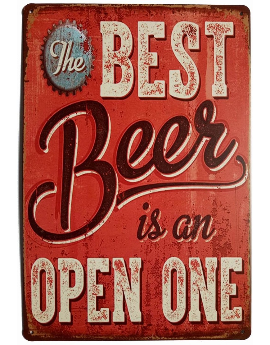 ERLOOD Best Beer Vintage Funny Home Decor Tin Sign Retro Metal Bar Pub Poster 8 x 12