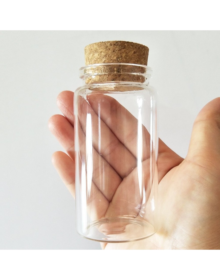 Luo House 3pcs 100ml Small Glass Bottles Vials Jars Glass with Cork Stopper Storage Bottle 100ml 47x90mm1.85x3.54inch
