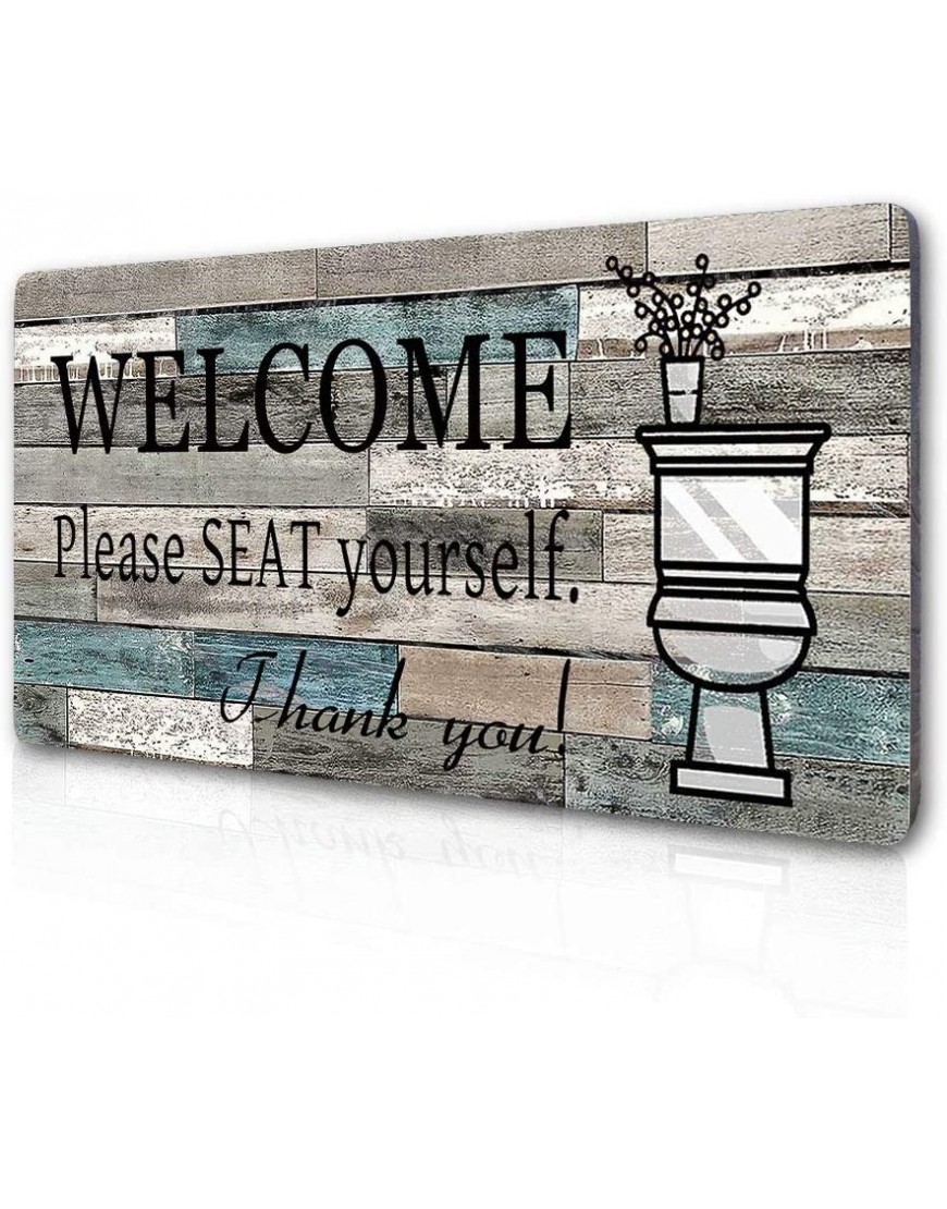 Smarten Arts Funny Bathroom Wall Decor Sign Farmhouse Rustic Bathroom Decorations Wall Art 16 by 8 Please Seat Yourself Large Wood Plaque Wall Hanging Sign
