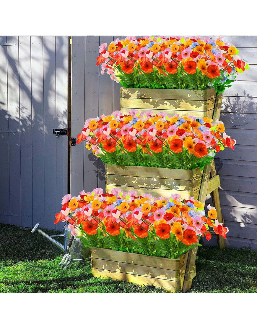 12 Pcs Outdoor Artificial Fake Flowers UV Resistant Daisy Shrubs Plants Faux Plastic Fabric Greenery Gypsophila for Indoor Outside Hanging Plants Garden Porch Window Box Wedding Farmhouse Decor