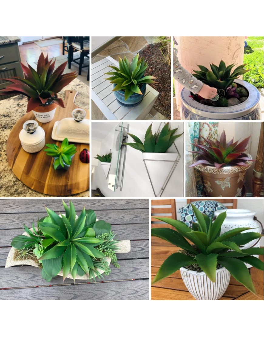 JUSTOYOU Large Artificial Succulents Aloe Plants Real Touch Fake Flowers Unpotted for Home Wedding Festival Arrangement 1 Green