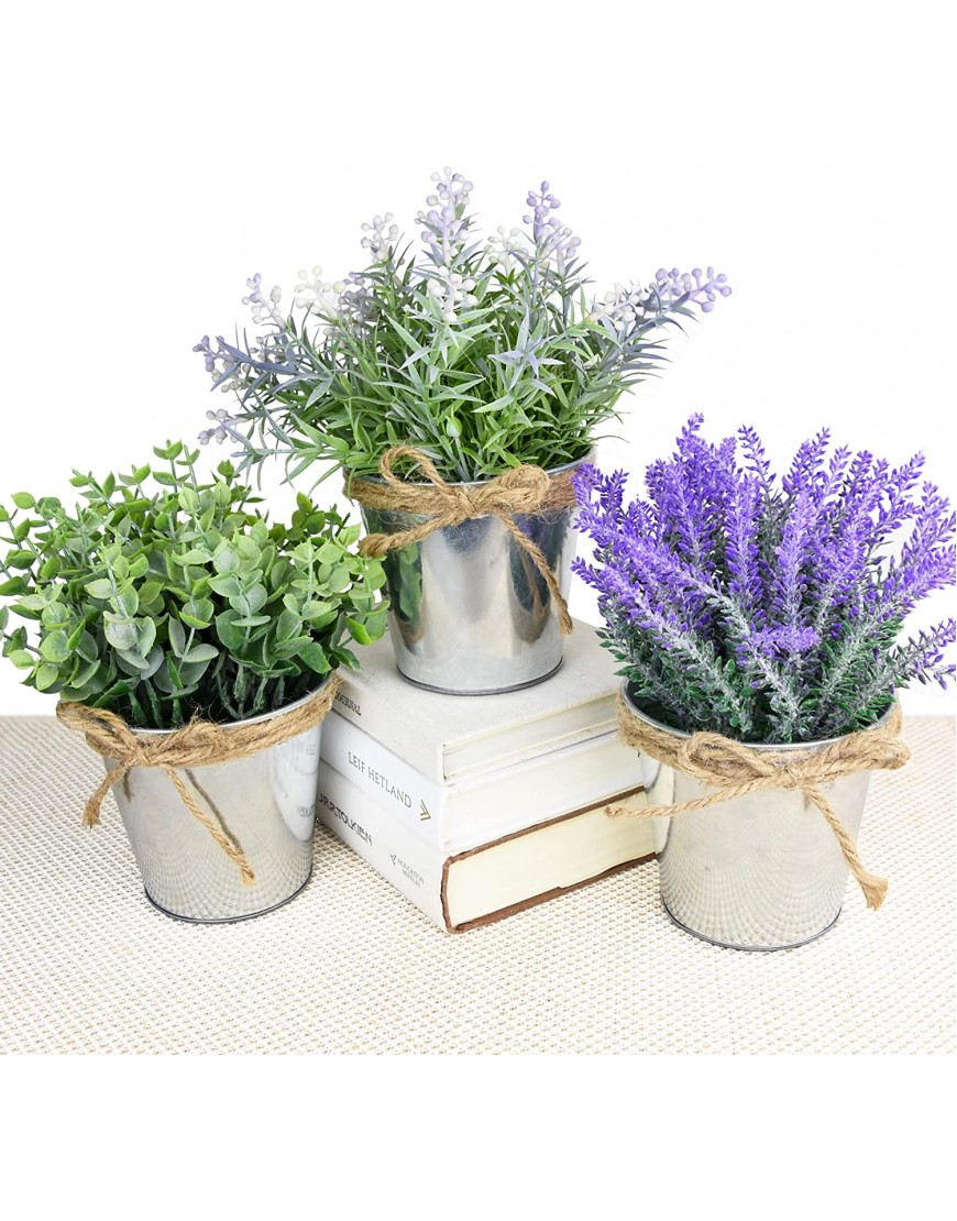 Lavender Flowers Artificial Plants | 3 Pack Small Fake Plants for Shelf Decor Fake Lavender Plant Small Artificial Plants for Home Indoor Small Faux Plants – Artificial Lavender Bathroom Decor