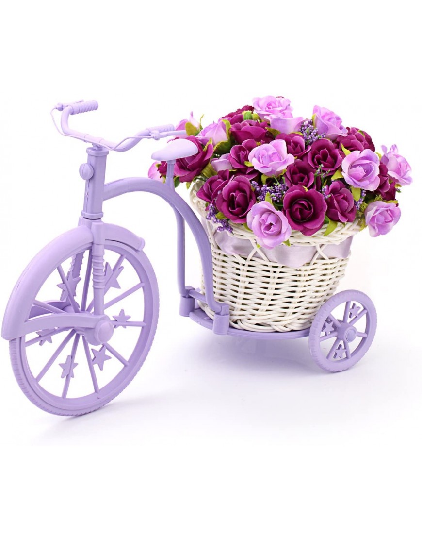 Louis Garden Nostalgic Bicycle Artificial Flower Decor Plant Stand Purple