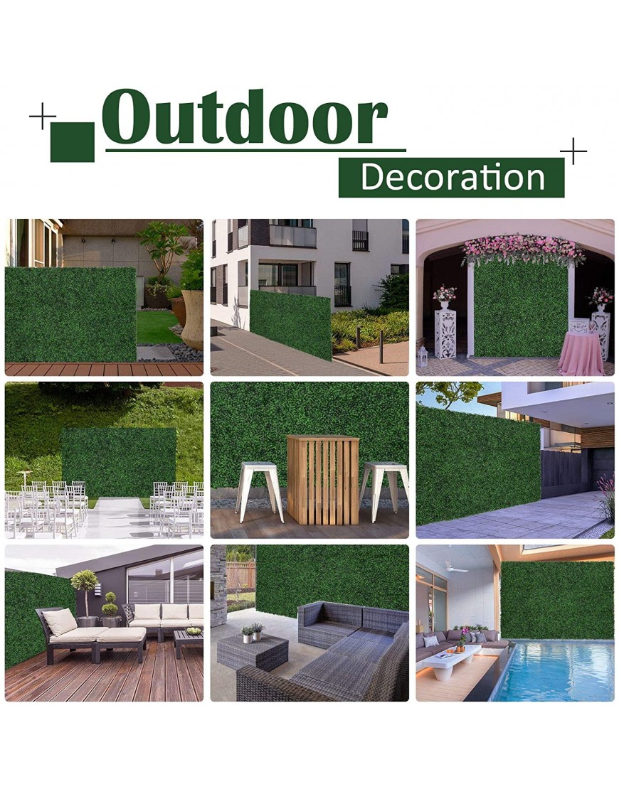 Outsunny 12-Piece 20 x 20 Milan Artificial Grass Water Drainage & Soft Feel Dark Green