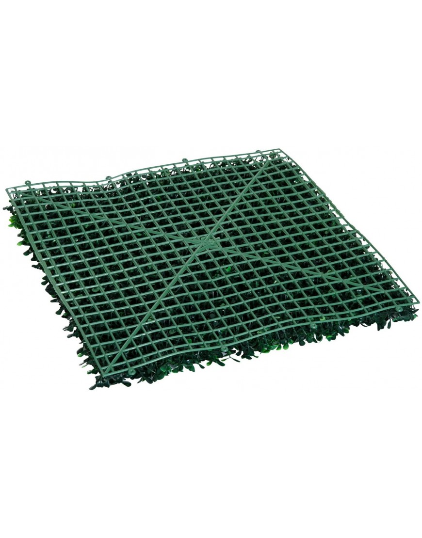 Outsunny 12-Piece 20 x 20 Milan Artificial Grass Water Drainage & Soft Feel Dark Green