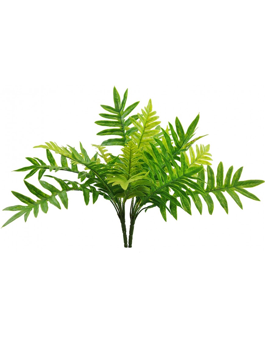 SN Decor Artificial Boston Fern Plants Bushes Faux Shrubs Greenery for Indoor Outdoor Decor Fern Bush Pack of 2 Green