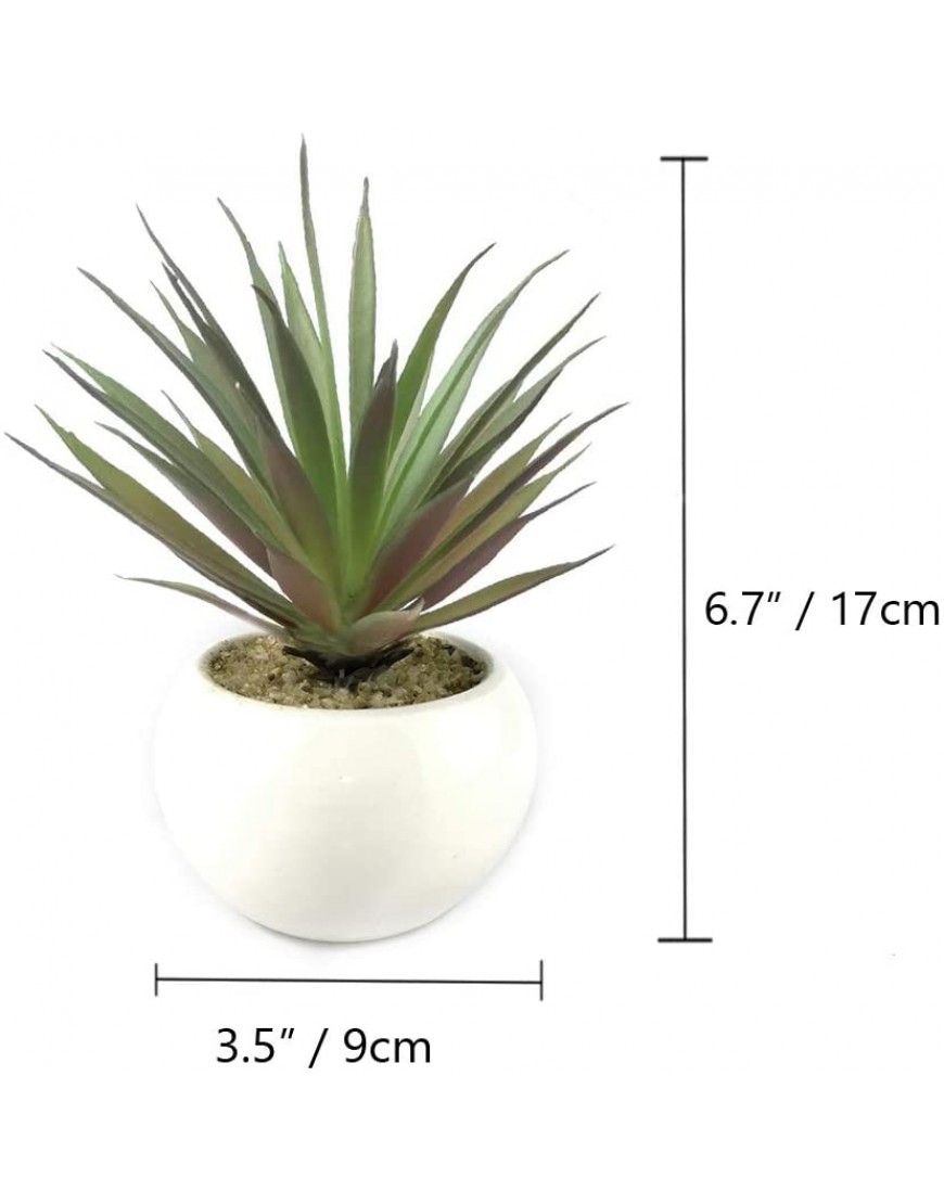 TUOKORGREEN Small Artificial Plants in Ceramic Pots Faux Greenery 2 pcs Set 3.5 x 6.7（D x H）