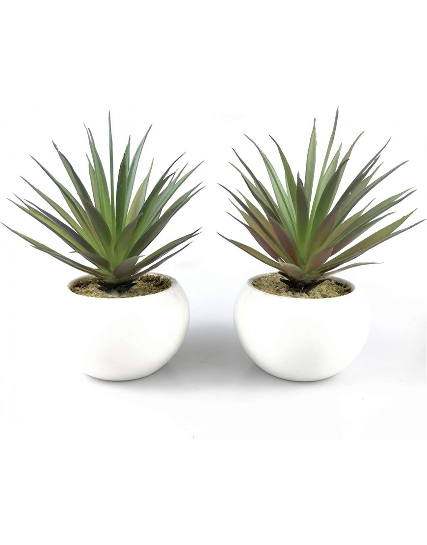 TUOKORGREEN Small Artificial Plants in Ceramic Pots Faux Greenery 2 pcs Set 3.5 x 6.7（D x H）